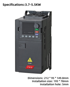 Convertisseur de fréquence monophasé <span class=keywords><strong>triphasé</strong></span> efficace, régulateur de vitesse du <span class=keywords><strong>moteur</strong></span> 380V, contrôle vectoriel, RS485, 3.7-5.5kW - Product Image 1