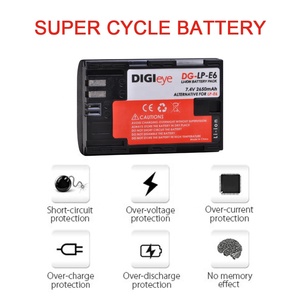 Batterie 2650mAh LP E6N LPE6 LP-E6 LP E6 LP-E6N pour <span class=keywords><strong>Canon</strong></span> EOS 5DS 5D <span class=keywords><strong>Mark</strong></span> <span class=keywords><strong>II</strong></span> <span class=keywords><strong>Mark</strong></span> III <span class=keywords><strong>6D</strong></span> 7D 60D 60Da 70D 80D DSLR EOS 5DSR - Product Image 4