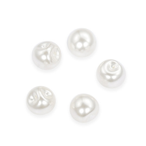 Perles d'imitation rondes à dos plat en résine plastique, matériau pour nail art, perles blanches dispersées pour la fabrication de bijoux DIY - Product Image 3