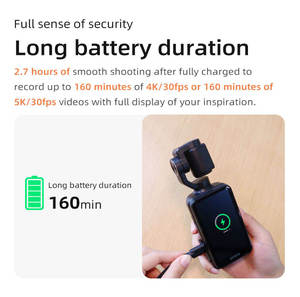Caméra de poche Tokdance M5 de haute qualité avec stabilisateur 3 axes, écran de 1,5 pouces, imagerie CMOS, vidéo HD 4K, <span class=keywords><strong>streaming</strong></span>, vlog, suivi du visage, Wi-Fi - Product Image 5