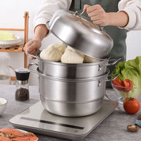 Set panci kukus tahan panas, Set peralatan dapur andal, Set panci kukus kualitas Premium anti lengket untuk koki dapur