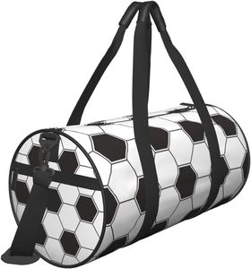 <span class=keywords><strong>Borsa</strong></span> Sportiva Pieghevole Divertente Bianca e <span class=keywords><strong>Nera</strong></span> con Chiusura a Cerniera in Poliestere per Uomo e Donna, Palestra, Viaggio, Allenamento, Weekend - Product Image 2