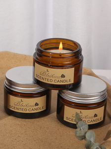 Smokeless Romantic Scented <b>Candle</b> Handmade Amber Glass Container Niche Home Decor Birthday <b>Gift</b> - Product Image 2