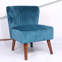 Fauteuil convertible en tissu et bois, siège simple, pieds en bois, pour salon