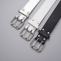 Ceinture à boucle double à fentes d'aération, avec poches d'air, en alliage, pour homme et femme, accessoire de mode tendance