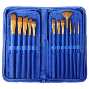 Juego de pinceles de pintura al óleo y acrílica, Set de 12 pinceles con funda de transporte para acuarela, acrílicos, pintura al óleo y a la cara - Product Image 4