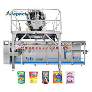 New Efficient Automatic Multi-Function Plastic Pouch Packing Machine Food Juice Coffee Labeling Capping Gearbox Stand-Up Pouch