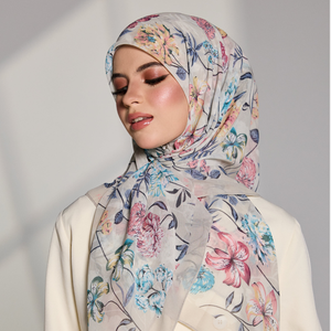 Voile de coton Bawal imprimé numérique personnalisé Tudung Hijab imprimé en lin doux Découpe laser Département musulman Article Wennuan - Product Image 2