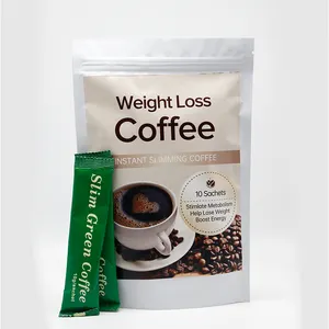 OEM Label pribadi alami penurun berat badan detoks lemak kopi instan bubuk pelangsing kopi hijau