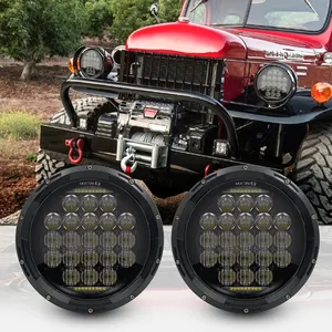 לאדה ניבה 4x4 סוזוקי סמוראי 7 "LED DRL H4 Halo פנסי עבור VAZ 2101 7 אינץ LED פנסים עם Halo טבעת ענבר איתות