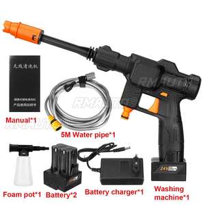 เครื่องฉีดน้ำแรงดันสูงไร้สาย 800W แบตเตอรี่ลิเธียมแบบชาร์จได้ พกพาสะดวก พร้อมหัวฉีดน้ำและเครื่องทำโฟม 24V/16.8V - Product Image 6