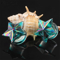 Expansores de Oreja Clásicos de Cristal en Forma de Estrella, Pesas para Piercing, Túneles, Tapones, Estiradores, Calibradores de Oreja, Joyería Corporal