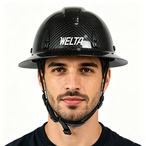 Casques de sécurité WELTA ANSI Z89.1 personnalisés en usine, en fibre de carbone, à bordure complète, suspension à 6 points, pour la construction, casque de sécurité extérieur - Product Image 3