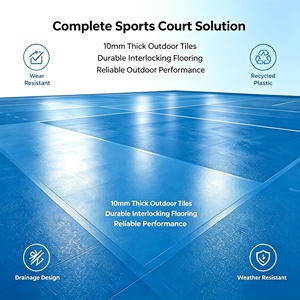 Inolp Complete Sports Court Solution Wear Resistant Recycled Speckled <b>Plastic</b> Interlocking 10mm Thick Outdoor Sports Court <b>Tiles</b> - Product Image 3
