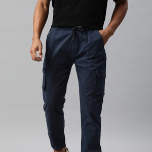 Pantalon cargo pour homme en toile, coupe classique, léger, taille haute, tissu respirant et écologique pour un style quotidien confortable - Product Image 1