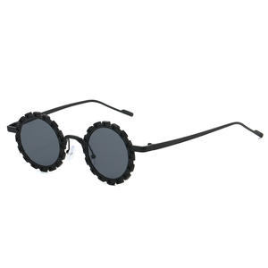 Gafas <span class=keywords><strong>de</strong></span> Sol Redondas con Marco Metálico, Diseño Floral, Protección UV400, Color Azul, para <span class=keywords><strong>Hombre</strong></span> y Mujer, Tendencia 2026, Alta Calidad, Bonitas y Elegantes - Product Image 3