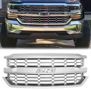 Calandre de pare-chocs avant pour <span class=keywords><strong>Chevrolet</strong></span> <span class=keywords><strong>Silverado</strong></span> 1500 LT 2016 <span class=keywords><strong>2017</strong></span> 2018 sans pack <span class=keywords><strong>Z71</strong></span> sans pack d'apparence calandre chromée 84056776 - Product Image 2
