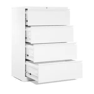 4 Drawer Metal Lateral File Cabinet With Lock,Steel Filing Cabinet With Letter/Legal Size 28.25''For Home Office ,Fast Assemble