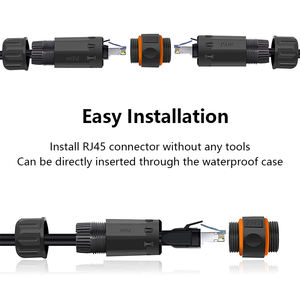 <span class=keywords><strong>M23</strong></span> IP68 RJ45 CAT6A mujer LAN Ethernet RJ45 CAT6/CAT6A STP impermeable en línea acoplador conector - Product Image 3