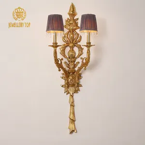 Jewelrytop-Lámpara de pared empire royal, luz led de tocador, baño, latón, cobre envejecido clásico, decoración de pared, luz interior
