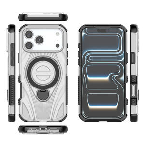Coque de téléphone transparente en PC rigide, antichoc, robuste, avec anneau magnétique durable pour iPhone 17 16 Pro Max - Product Image 1