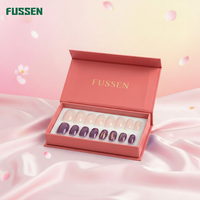 Boîte en papier magnétique pliable écologique FUSSEN avec logo personnalisé et insert en mousse pour emballage de faux ongles et produits de beauté
