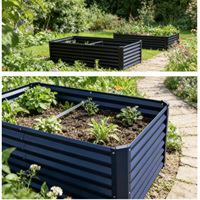 Jardinière surélevée en acier galvanisé VERTAK 180x90x60cm, bac à plantes en métal thermolaqué pour la culture de légumes en extérieur