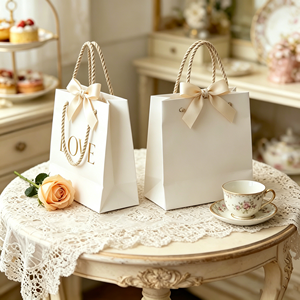 Custom Luxury Paper <strong>Gift</strong> <strong>Bag</strong> with Ribbon Bow, <strong>Personalized</strong> Logo Printed Shopping <strong>Bag</strong> for Wedding, Corporate <strong>Gift</strong> Packaging - Product Image 2