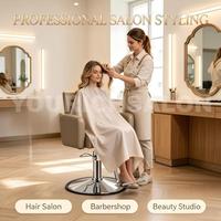 Chaise de coiffeur hydraulique inclinable et réglable en hauteur, pivotante à 360° avec support pour sèche-cheveux pour salon de beauté