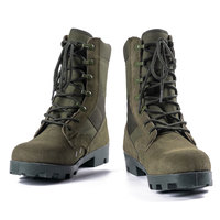 Sepatu bot kulit asli pria, sepatu bot hitam kulit asli pria, sepatu bot hutan Suede hijau, sol luar karet, poliester EVA untuk musim dingin, dibuat, Panama