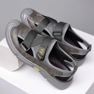 รองเท้าผ้าใบตาข่ายระบายอากาศแบบกลวงสำหรับผู้ชาย สีเทา สีดำ สีน้ำตาล แบบสวม สบาย ไม่ลื่น รองเท้ากีฬา - Product Image 3