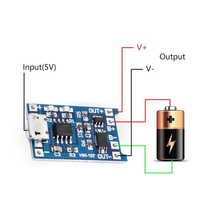Module de charge de batterie au lithium TP4056 1A avec interface TYPE-C/Micro USB, protection 2-en-1 contre les surcharges et les décharges excessives