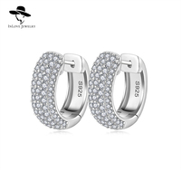 Pendientes de Aro de Plata de Ley 925 de Lujo, Nuevo Diseño, Estilo Hiphop con Moissanita VVS, para Mujer