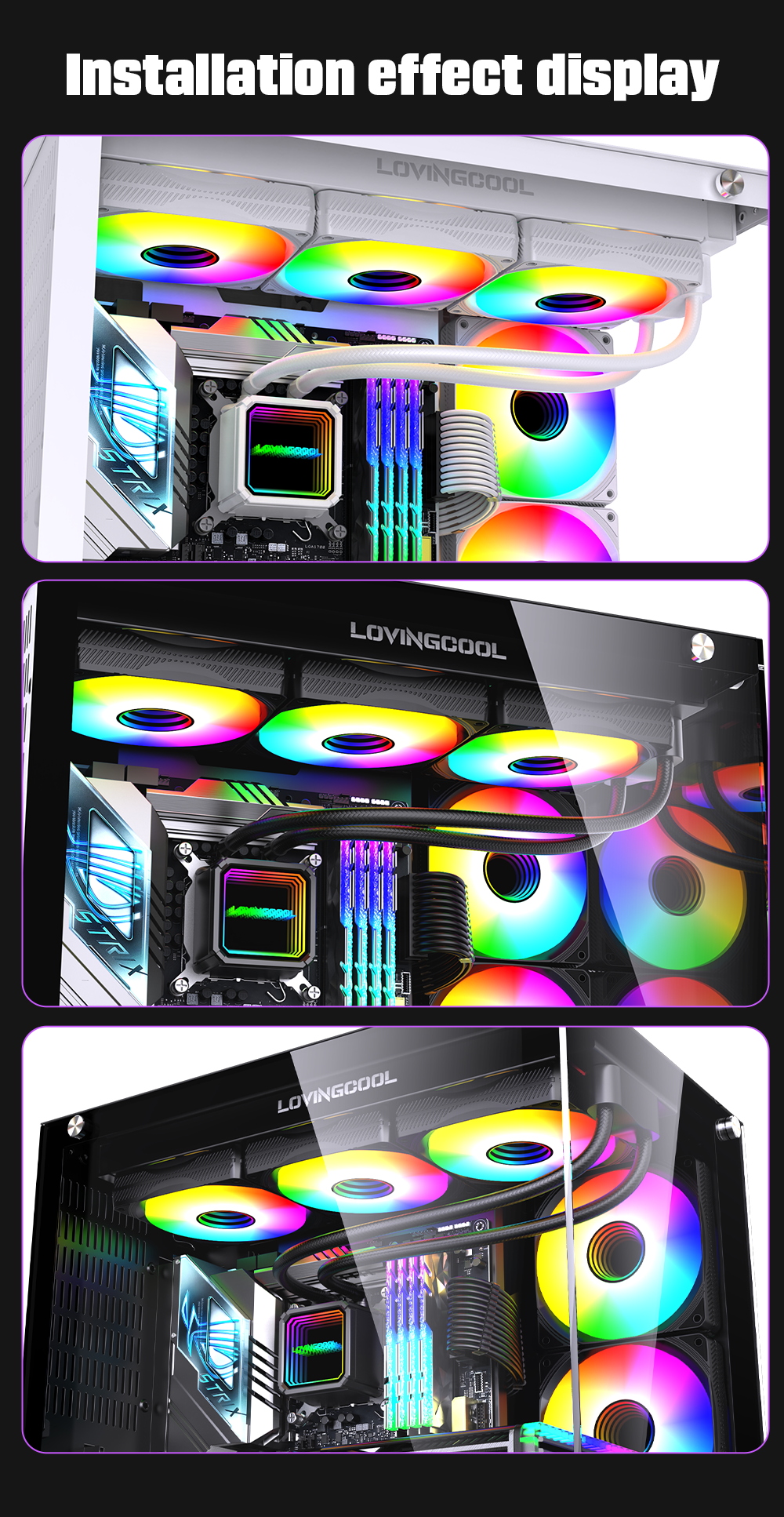Lovingcool 液体クーラー LOVINGCOOL 120mm AIO CPUクーラー高速液体水冷ファンゲーム用