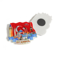 Aimant de réfrigérateur personnalisé en résine 3D, souvenir de voyage turc fait main, design mosquée et tramway, vente en gros, Istanbul