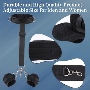 Anal Hook BDSM Sex Bondage <strong>Neck</strong> to Wrist <strong>Restraints</strong> Kit Sex Toys for Couple Adjustable Behind Back Handcuffs - Product Image 3