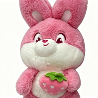 Knuffelkonijn van zacht aardbeienmateriaal, schattig fruitkonijn voor kinderen om mee te slapen