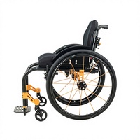 Silla de Ruedas Manual Plegable con Marco Rígido, Ligera y Moderna para Deportes y Ocio, Asiento Ergonómico para Personas con Discapacidad