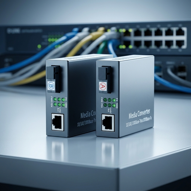 Fiber Media Converter Single Mode WDM FTTH 10/100Base-TX/100Base-FX 1310/1550nm 20km SC Ethernet Converter