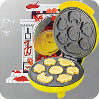 Machine à pain et gaufres automatique à design de dessin animé, chauffage électrique double face pour la cuisson de gâteaux et de plats de petit-déjeuner