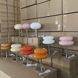 <span class=keywords><strong>Lampe</strong></span> de table en verre Bauhaus <span class=keywords><strong>Macaron</strong></span> à LED dimmable 3 couleurs, abat-jour en verre, pour salon et chambre à coucher, style champignon, vente en gros - Product Image 5