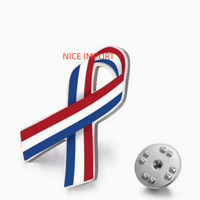 Épinglette en émail avec ruban du drapeau canadien, en acier inoxydable, accessoire patriotique adapté aux vêtements, sacs à dos et chapeaux pour femmes et hommes