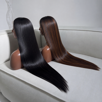 Perruque Lace Frontale 13x4 Naturelle Ultra-Lisse de 30-40 Pouces, 100% Cheveux Humains Vietnamiens Vierges HD, Perruques Complètes en Dentelle pour Femmes Noires