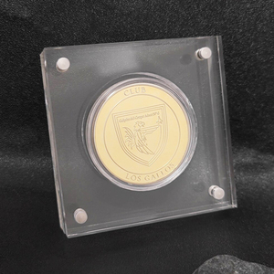 Présentoir flottant en acrylique magnétique pour pièces de monnaie et médailles Boîte suspendue double face en lucite transparente - Product Image 5