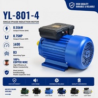 Moteur AC monophasé YL-801-4 0,55 kW 0,75 CV 1400 tr/min, moteur à induction monophasé