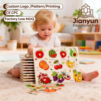Jouets éducatifs Montessori en bois pour enfants, planche de reconnaissance des formes, conforme aux normes CE CPC EN71