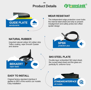 Kit de Adaptadores Múltiples para Limpiaparabrisas Híbridos YOUNGLOOK YL-17k para Autos Skoda HR-V de 18-24 Pulgadas, Goma Natural/Silicona, Resistentes a la Temperatura - Product Image 4
