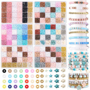 2000 + pièces perles d'argile douce kit <span class=keywords><strong>de</strong></span> bricolage coloré à <span class=keywords><strong>la</strong></span> main fabrication <span class=keywords><strong>de</strong></span> bijoux fournitures pour Bracelets colliers enfants Arts artisanat pour l'école - Product Image 1