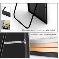Miroir sur pied décoratif élégant Herschel contemporain en alliage d'aluminium pleine longueur, options personnalisables, taille 170x50cm