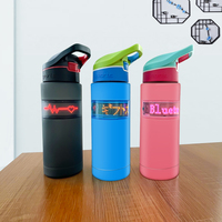 Bouteille d'eau à affichage LED pour sport de plein air Rechargeable par USB Tritan Sans BPA Applicable pour LED Ticker APP Programmable pour les voyages